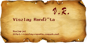 Viszlay Renáta névjegykártya